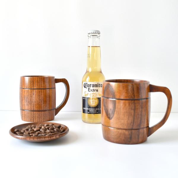 Buy 380mL Handmade Wooden Beer Mug Jujube Eco Friendly Coffee Cups at wholesale prices