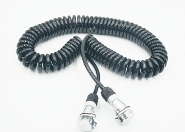 Waterproof 7 Pin Spiral Power Cable Heavy Duty Spring Extension Cord for Car Security System