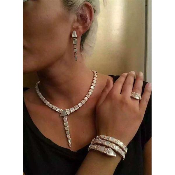 Luxury jewelry B Serpenti series necklace 18k gold white gold yellow gold rose gold diamond necklace