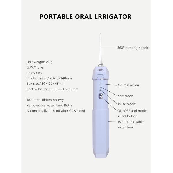 Retractable Smart Electric Mini Portable Water Flosser Oral Care Teeth Cleaning Water Flosser