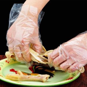 PE Disposable Kitchen Gloves , Garden BBQ Plastic Hand Gloves Multifuction