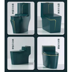 Green Ceramic Washdown Bathrooms Toilets Square Diamond Shape