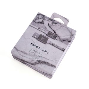 Gloss Lamination USB Data Cable Packaging Box Printing With Hanger