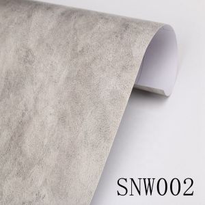 Waterproof Adhesive Cement Effect Wallpaper Removable White Concrete Effect