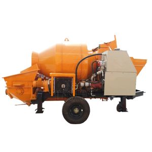 Forced Electric Engine Mobile Concrete Mixer With Pump For Housing Construction