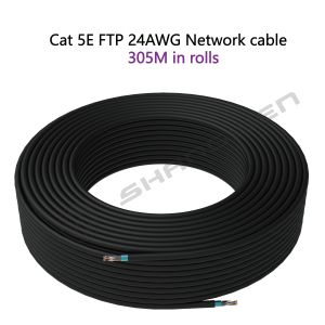 Black Bare Copper Cat5E 24AWG Soft Network Cable Ethernet CE UL Multiple Copper