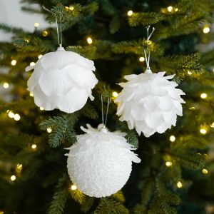 White Petal Christmas Ball Christmas Atmosphere Decoration