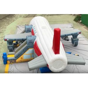 Custom Logo Printed Airplane Bounce House Combo Unit With Slide Repair Kit