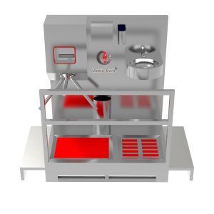 Stainless Steel Tripod Turnstile with Hand Sanitizer Dispenser