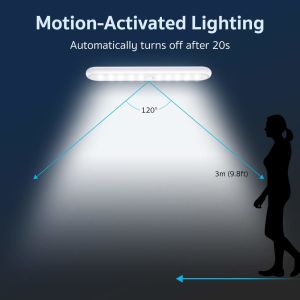 40lm 6200K 20 LED Battery Operated Under Cabinet Light With Motion Sensor