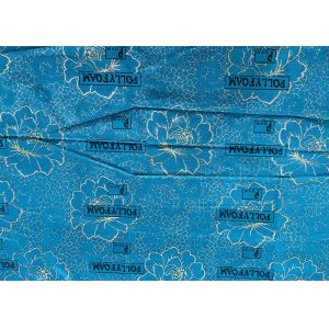 240cm Polyester Warp Knitted Fabric Blue Waterproof Gold Powder Printed