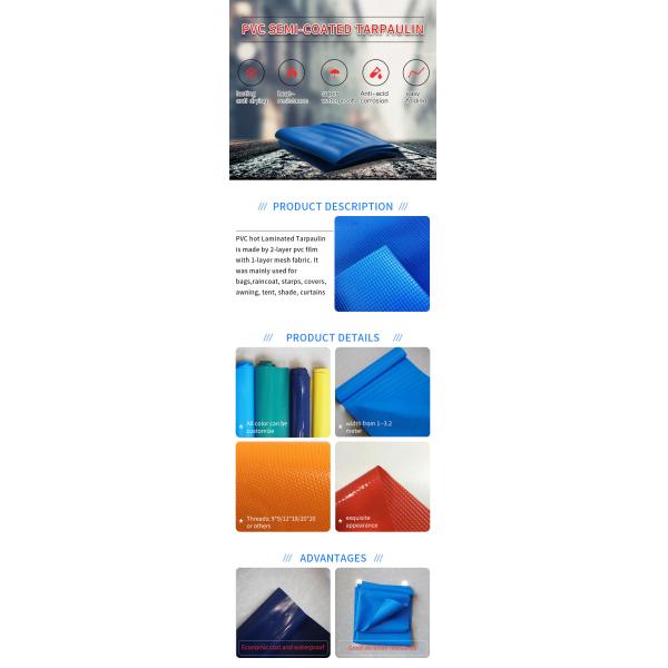 Peel Strength PVC Coated Tarpaulin Fabric For Truck Sunshine Rain Shelter