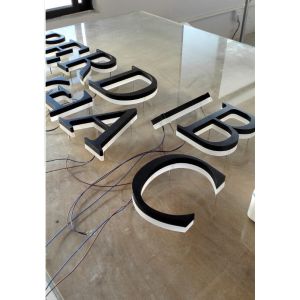 Custom led backlit stainless steel signs channel letters laser cutting