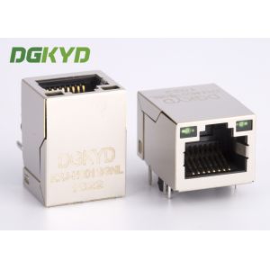 Single Port Shielded Integrated Transformer Modular Jack Rj45 For Telecom