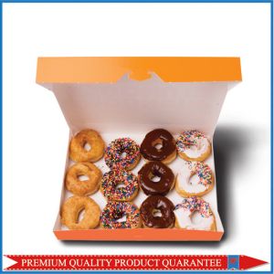 Quality Custom Logo Printed White Paper Food Box Donuts Folding Package for sale