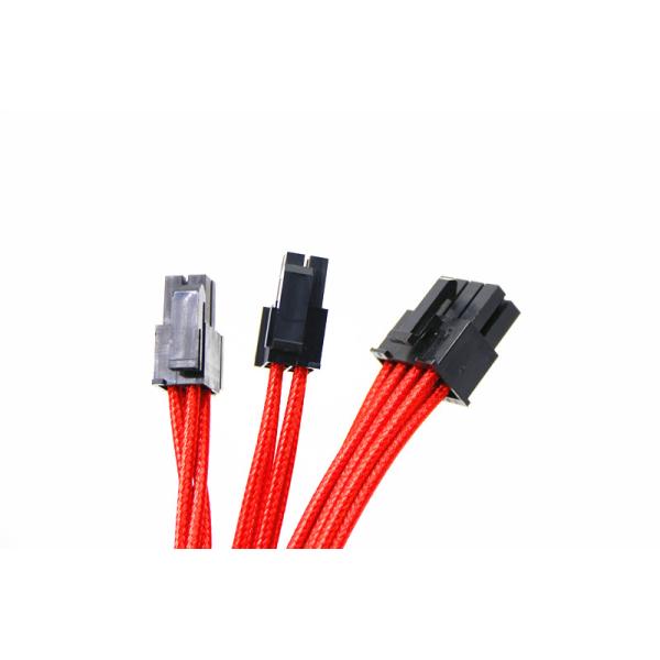 Modular Cable for Power Supply with Extra-Sleeved 24 PIN 8PIN 6PIN 640mm Length Red
