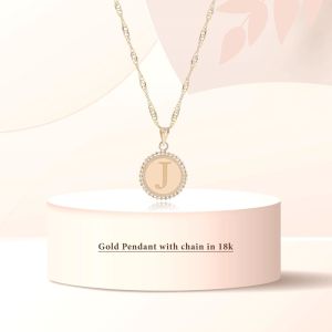18K Gold ‘J’ Pendant Necklace
