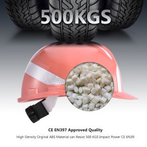 Pink 4/6 Points Construction Site Safety Work Helmet 285mm Workplace Safety