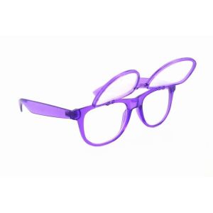 Transparent Purple Plastic Diffraction Glasses , Flip Up Glasses