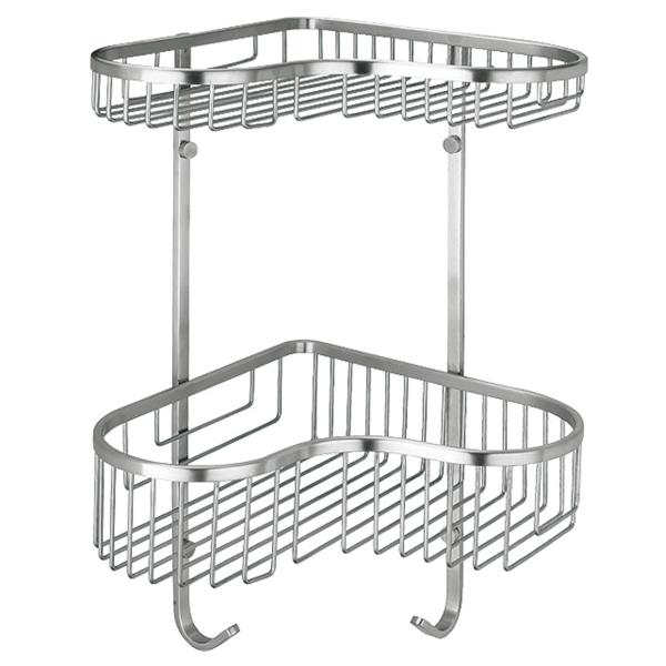 Buy OEM ODM  Bathroom Storage Baskets Wall Mounting 2 Tier Shower Basket at wholesale prices