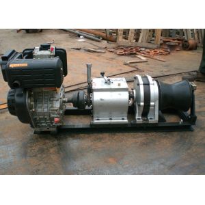 5 Ton High Speed Diesel Cable Winch Puller Lifting Winch , Fast Engine Powered