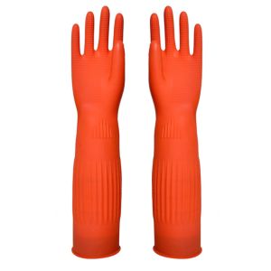 Excellent Strength Extra Long Sleeve Rubber Gloves Easy Wear Environmentally