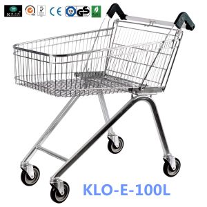 Zinc Plated Low Carbon Steel UK Shopping Cart 100L European Style