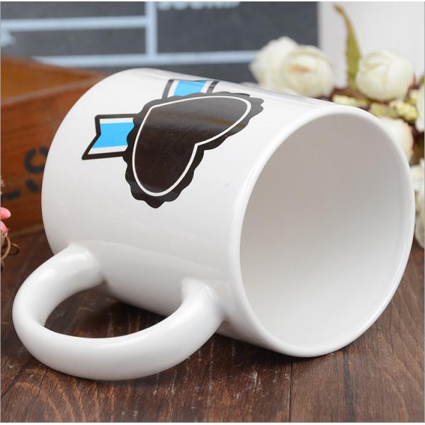 Heart Morph Eco Friendly Mugs , Heating Color Change Magic Mug Printing