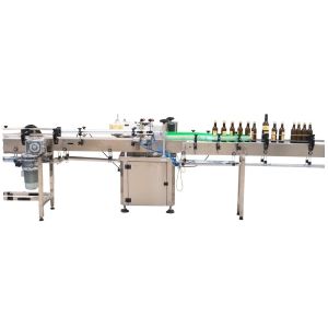 Beer / Wine Double Side Labeling Machine , Commercial Round Sticker Printer