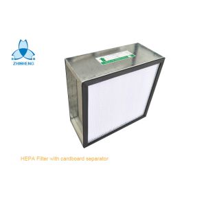 Deep Pleat HEPA Air Filter For Hospital with Galvanized Frame / Fiberglass Media
