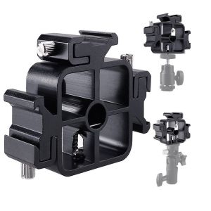 Triple Hot Shoe Mount Camera AdjustableFlash Bracket for Speedlight Led Lights
