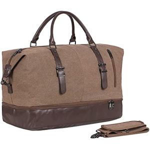 Canvas Waterproof Weekender Bag Overnight Totes Rolling Duffel Bag