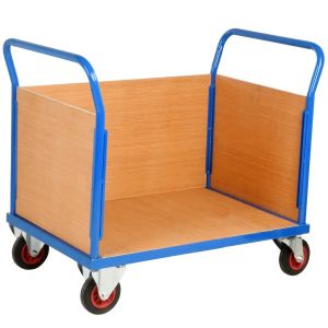 Quality Substantial Timber Panel Trolley 500KG Platform Cart With Sides for sale