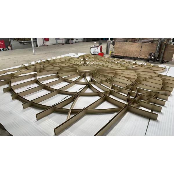 Aluminum Ceiling Baffle 3mm Thickness Woodgrain Powder Coated Hollow Section