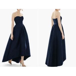 Gorgeous Factory Custom-made Size High/Low Burgundy Satin Ball Gown Evening