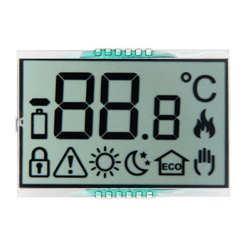 China RYD2119TM01 Custom Segment LCD Display Object Body Temp Indicator Zebra Connector 3.0V Drive on sale China RYD2119TM01 Custom Segment LCD Display Object Body Temp Indicator Zebra Connector 3.0V Drive on sale