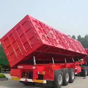 Mechanical Suspension Payload 70T Side Unloaded Tri-axle Tipper Trailer