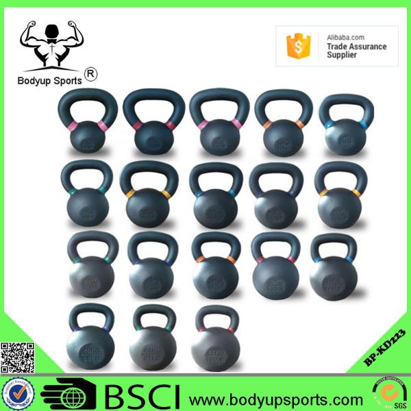 Powder Painted Fitness Equipment Kettlebells With KG LB Marking Cast Iron Material