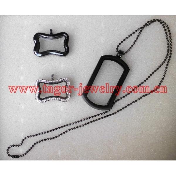 Dog Bone Dogtag Shaped Magnetic Stainless Steel Locket,Glass Memory Floating