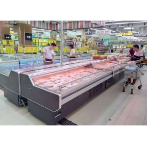 Large Fresh Meat Display Cooler For Supermarket Food Showcase