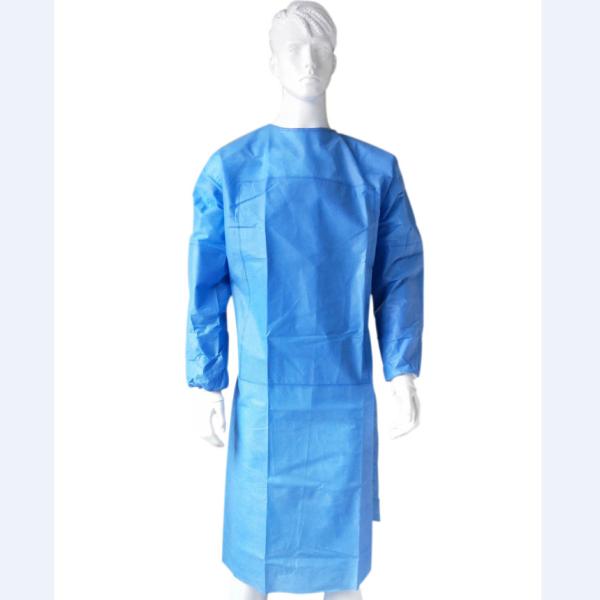 Buy 40gsm SMS Disposable Isolation Gowns With Round Neck at wholesale prices