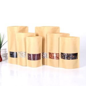 Zipper Kraft CPP Brown Paper Stand Up Pouches