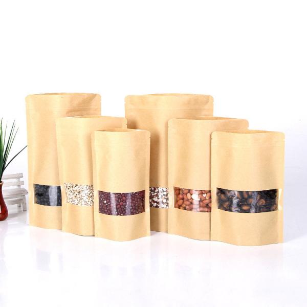Buy Zipper Kraft CPP Brown Paper Stand Up Pouches at wholesale prices