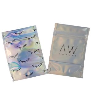 Custom Holographic Aluminum Foil Resealable Mylar Bags Digital Print Smell Proof