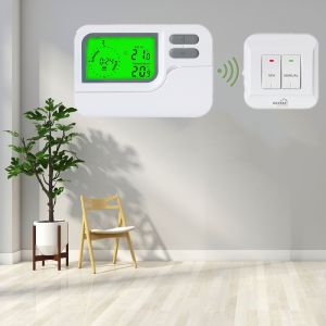 Fireproof ABS Wireless Programmable Room Thermostat For Gas Boiler