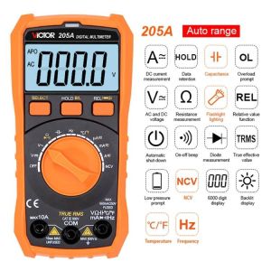 6000 Counts Industrial True Rms Multimeter With Temperature Backlight