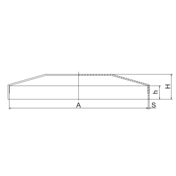 2" 3" Square Steel Post Cap Trapezoid Garden Fence Decoration Iron Metal Sliver