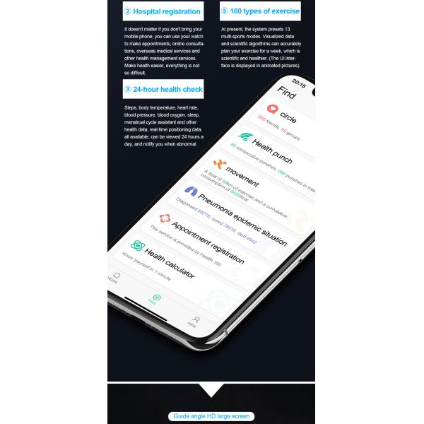 IWO MC57 180MAH 1.57 Inch Dial Heart Rate Monitor 2hrs Charging