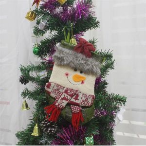 Multi - Color Christmas Ornament Crafts Snowman Decoration Plush Stockings