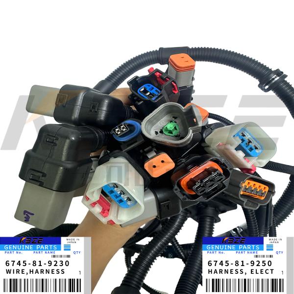 KBZE 6745-81-9230 6745-81-9250 KOMATSU SAA6D114E-3 ENGINE WIIRNG HARNESS FOR PC300-8 PC350-8